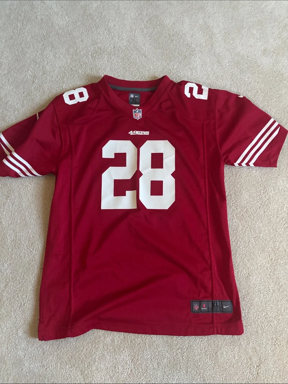 Nike Youth XL 49ers Jersey - Carlos Hyde